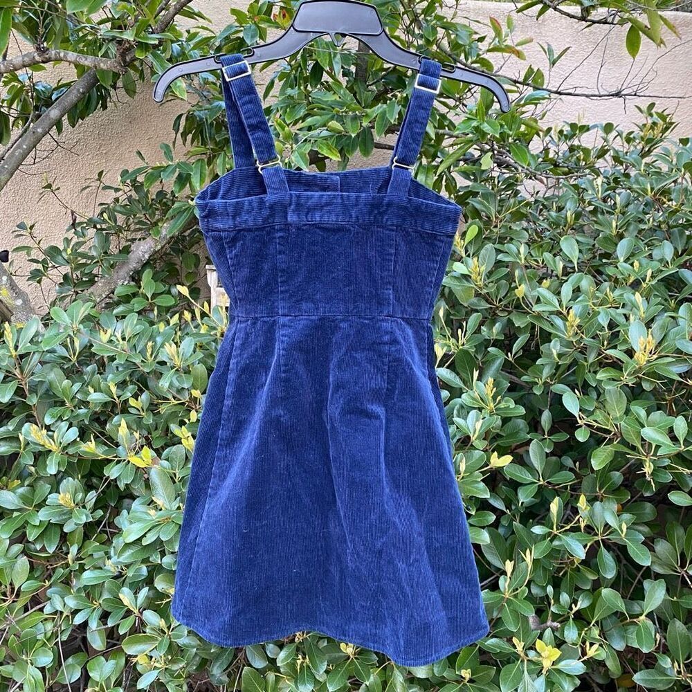 Sky and Sparrow Navy Blue Corduroy Button-Front Mini Dress - Picture 2 of 5